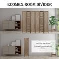thumbnail image 6 of Hofitlead 6 Panel Carved Wood Room Divider, 5.6ft Tall Super Wide Folding Privacy Screen, Boho Room Divider, Divider for Room Separation, Decorative Room Divider (Brown), 6 of 8
