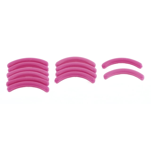 Unique Bargains 12 Pcs Elastic Rubber Makeup Refill Eyelash Curler Pad Fuchsia for Lady