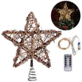 thumbnail image 1 of Adorno para árbol de Navidad con 30 luces LED de cobre blanco cálido, adornos navideños naturales de ratán vintage para chimenea de mesa de árbol de Navidad, 1 of 4
