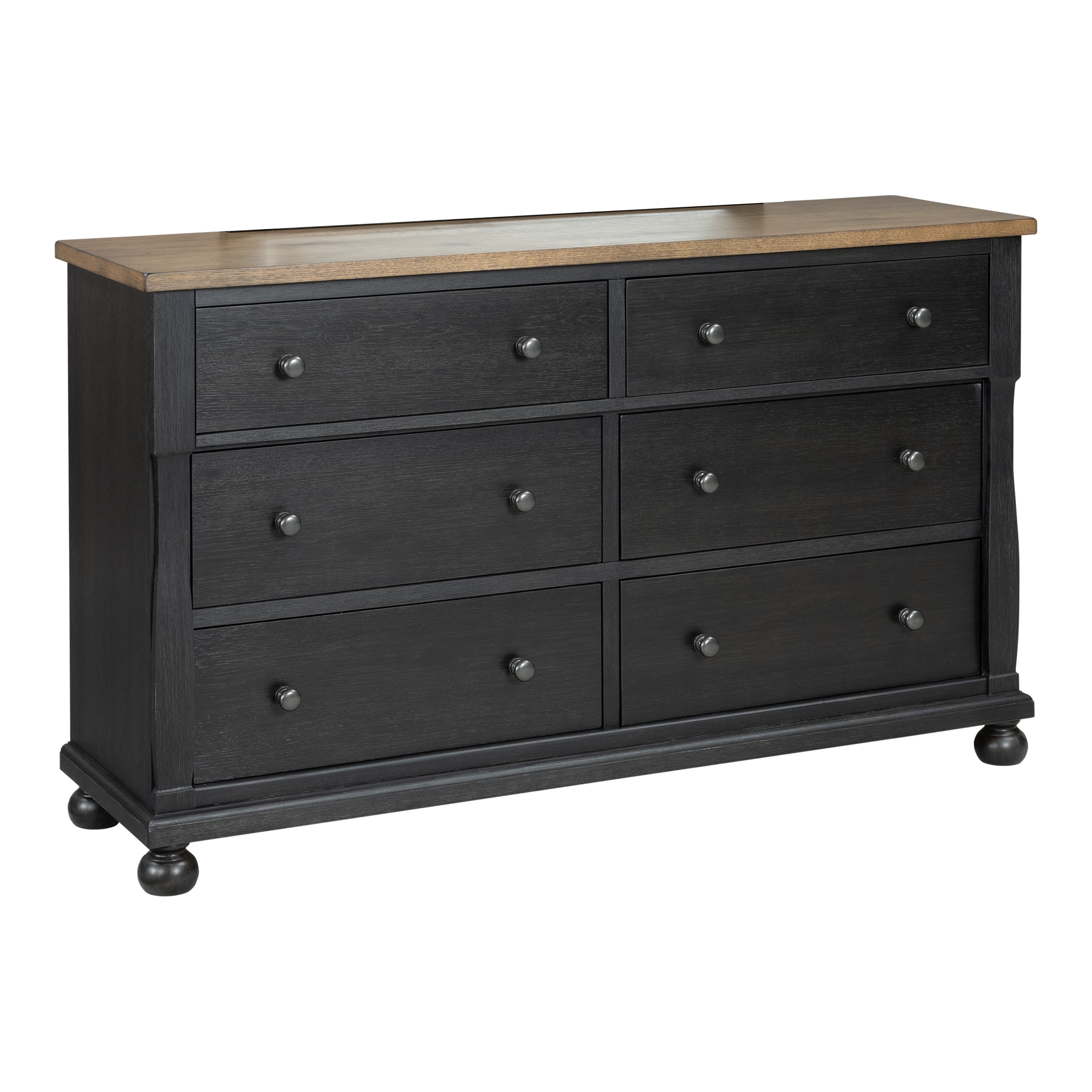 Furniture of America Millers Farmhouse 6-Drawer Dresser, Black