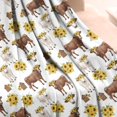 thumbnail image 3 of White Cow Sunflower Pattern Blanket,Comfortable Soft Flannel Throw Blanket,All Season,Warm Lightweight Blankets for Sofa Bed Couch Living Room Chair,50"x60", 3 of 4