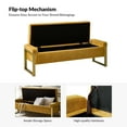 thumbnail image 5 of Tina's Home 55" Upholstered Storage Bench Tufted End of Bed Bench Bedroom Entryway Mustard, 5 of 9