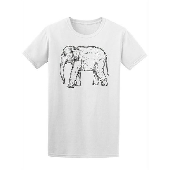 Simple Art Elephant Side View T-Shirt Men -Image by Shutterstock, Male 3X-Large