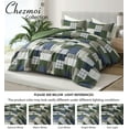 thumbnail image 5 of Chezmoi Collection Cedar 2-Piece Printed Patchwork Comforter Set, Green Navy Plaid Striped, Pre-Washed Microfiber Lightweight Reversible Bedding for All Seasons, Twin Size, 5 of 9