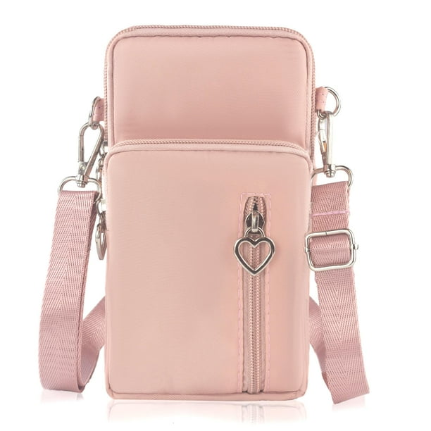 JANKS Bolso bandolera pequeño para mujer - Mini monederos para teléfono con correa cruzada y billetera - Bolso de nailon para brazo