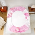 thumbnail image 5 of Manfei Lovely Bowtie Queen Sheet Sets,Girl Bow Knot Flat Sheet,Pink White Ombre Queen Fitted Sheet For Girls,Microfiber Bedroom Decor,4-Piece, 5 of 7