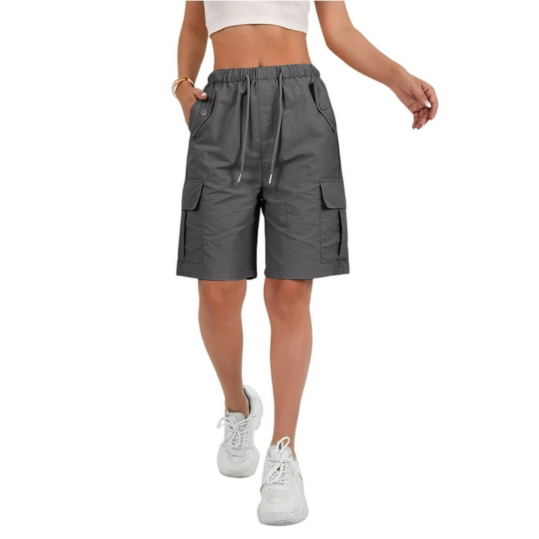 TrdSipl Cargo Shorts for Women Knee Length Comfy Ladies Shorts