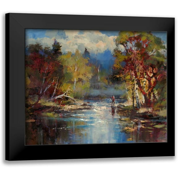 Heighton, Brent 14x12 Black Modern Framed Museum Art Print Titled - Mountain Stream