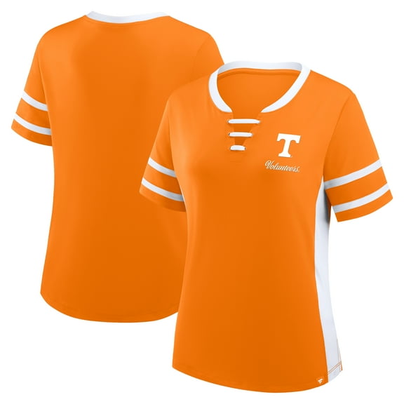 Women's Fanatics Tennessee Orange/White Tennessee Volunteers Be Fearless Athena Lace-Up T-Shirt