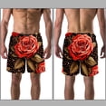 thumbnail image 3 of luoweisi Men's Beach Shorts Quick Dry Swim Trunks with Mesh Lining Rose M, 3 of 5