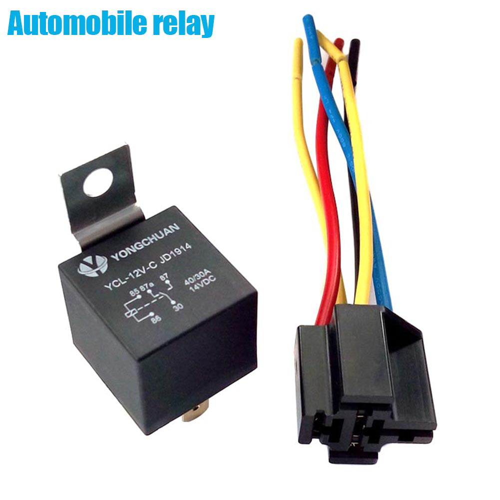 5 Set Universal 12V SPDT 5 Pin Car Relay with 5 Wires Harness Socket 40 Amp 