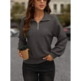 thumbnail image 4 of Chuancc Women'S T-Shirts,Womens 2024 Fall Fashion Quarter Zip Sweatshirts Half Zip Casual Long Sleeve Solid Color V Neck Pullover Tops T Shirt Fall Outfits for Women 2024, 4 of 7