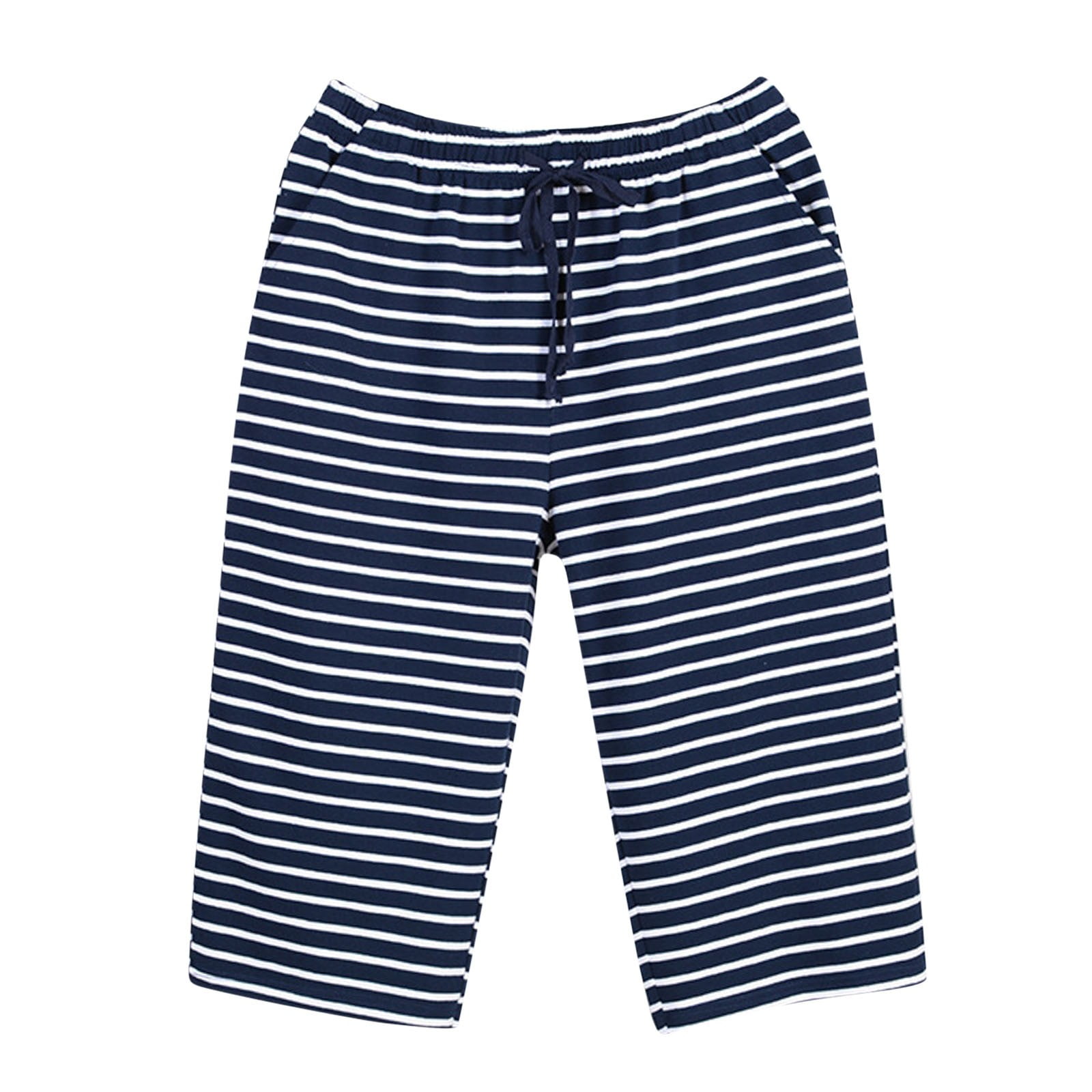 Mens Pajamas Adult Male Pajama Pants Mens Cotton Large Pocket Loose Fitting Pajama Pants Air Conditioning Pants Home Pnts Clothes Navy 4XL