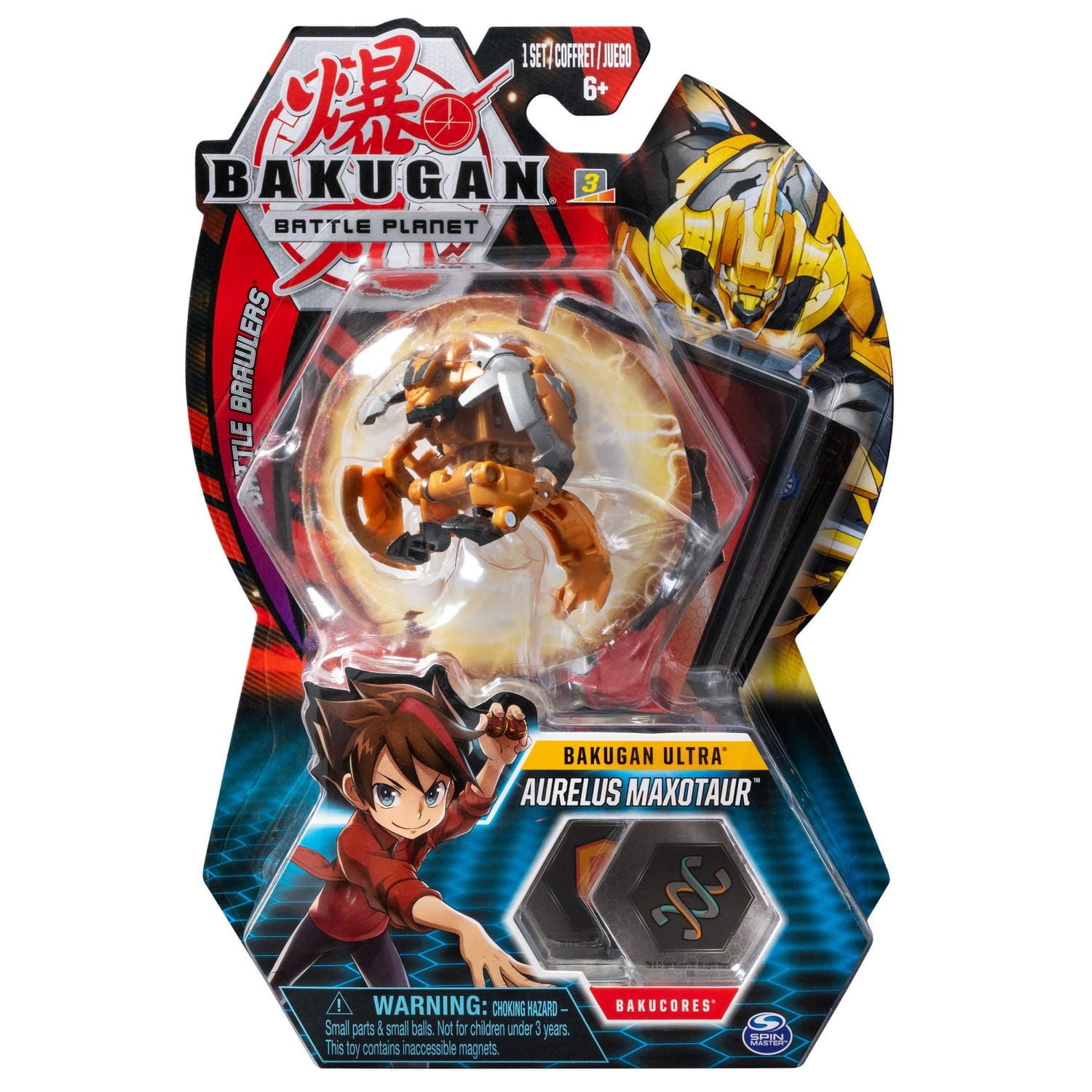 Bakugan, Aurelus Maxotaur, Créature transformable à collectionner de 7,5 cm, à partir de 6 ans