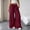 Wine, variant on FEIIBMOYRIA Women Pants Elastic Drawstring Waist Crinkle Textured Wide Leg Long Pants Loose Fit Soft Casual Vacation Lounge Daily Wear Trousers with Double Side Pockets