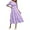 Light Purple, variant on Women's Spring 2025 Crewneck Puff Sleeve Smocked Lace Textured Tiered A-Line Flowy Midi Dress