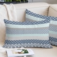 thumbnail image 2 of Boho Blue Aqua Pillow Covers 12"x20", Geometric Stripes Tribal Bohemia Retro Soft Brushed Microfiber Breathable Throw Pillow Covers, Pillowcase with Zipper for Couch Sofa Bedroom Living Room, 2 of 9