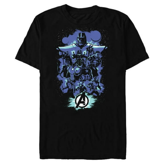 Marvel Avengers: Endgame Heroes and Thanos - Short Sleeve Blended T-Shirt for Adults - Customized-Black