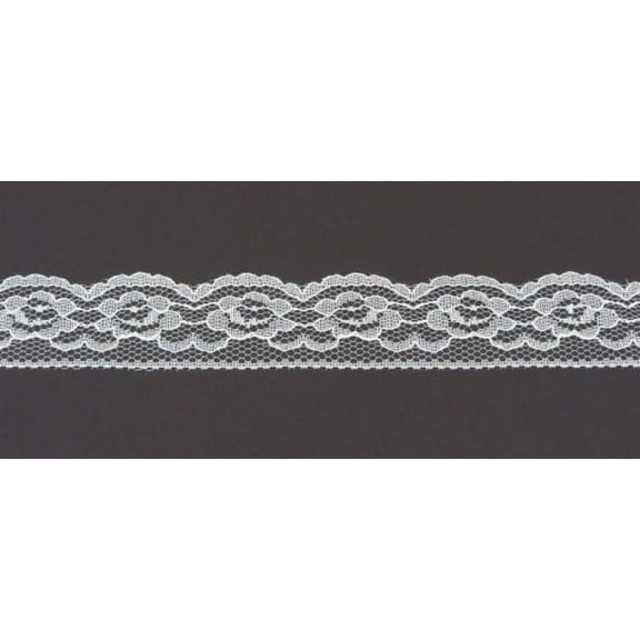 Ribbon Bazaar Lace 2611 Flat 1-1/4" White 25 yards 100% Polyester