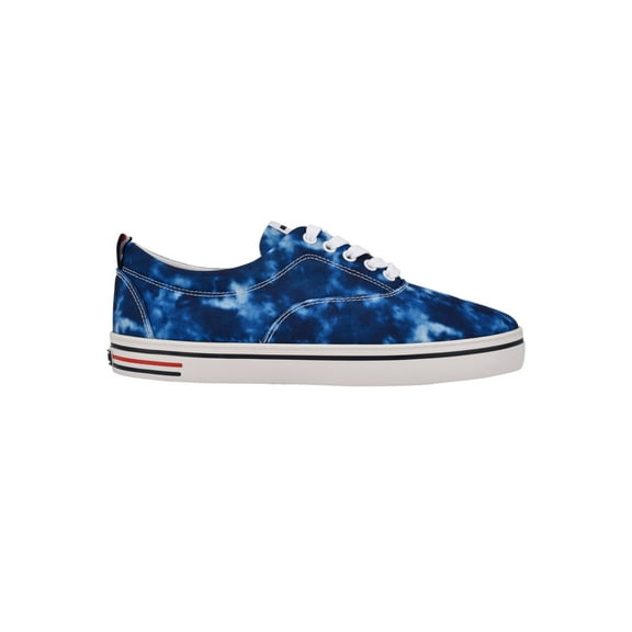 TOMMY HILFIGER Mens Blue Tie Dye Cushioned Comfort Remmo Round Toe Platform Lace-Up Sneakers Shoes 11.5 M