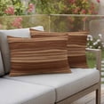 thumbnail image 4 of Retro Wood Grain Brown Pillow Covers 2 Pack Country Rustic Barn Plank Texture Pillowcase Waterproof Outdoor Throw Pillow Cover for Patio Balcony Rectangular Cushion 20”x12”, 4 of 9