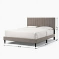 thumbnail image 6 of Queen Size Upholstered Platform Bed Frame with Wing Back Headboard, Wooden Slats and Metal Legs, 6 of 8