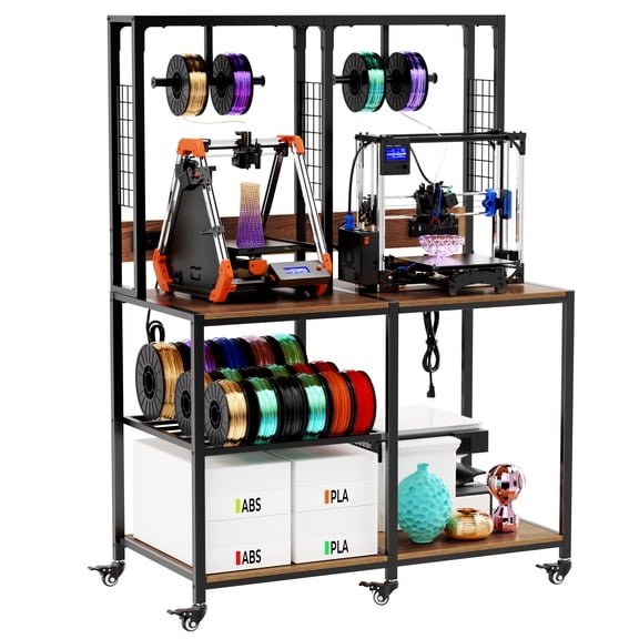 Heavy-Duty 3D Printer Stand with Filament Storage & Lockable Wheels