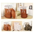 thumbnail image 4 of Laundry Hamper Handwoven Willow Clothes Basket Laundry Basket with Liner & Lid, 4 of 10