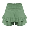 thumbnail image 7 of Charmgo Womens Shorts Casual Shorts for Women 2025 Summer High Waisted Ruffle Shorts Flowy Pleated Hem Casual Shorts Butterfly Shorts Women Summer Shorts for Women Green3 XXL, 7 of 7