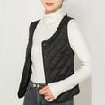 thumbnail image 4 of STETMN Sleeveless Down Vest for Women Lightweight Quilted Ruched Vest Fall Winter Thicked Warm Vests, 4 of 4