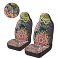 thumbnail image 3 of KUIFORTI Mandala Floral Automotive Seat Cover Elastic Fabrics Front Seats Only Warm Comfortable Auto Interior Covers Easy Installation Compatible for Cars Sedans SUV, 3 of 7