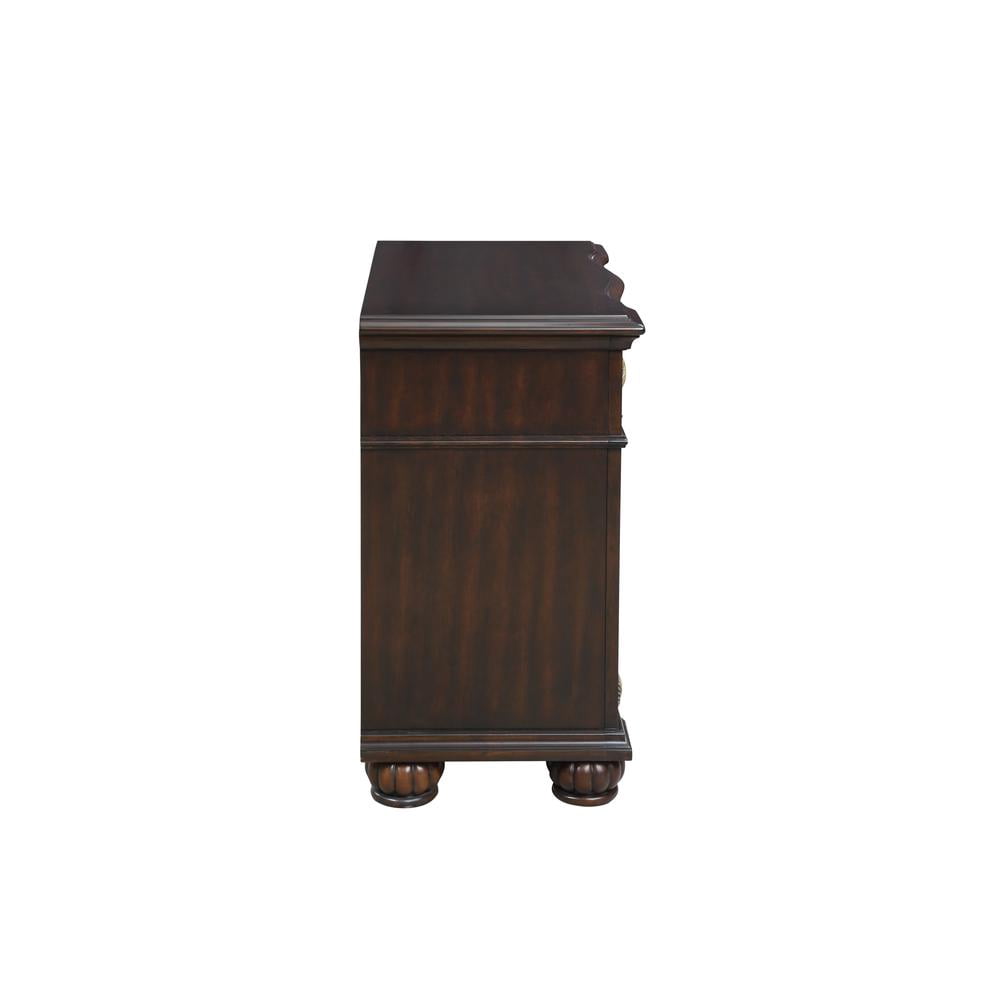 New Classic Furniture Maximus Solid Wood 3-Drawer Nightstand in Madeira Brown