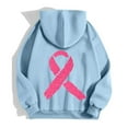 thumbnail image 6 of Women Sherpa Lined Sweatshirt for Cancer Awareness 2025 Fall Zip Pullover Oversized Crew Neck Hoodies Fashion Outfits Winter Clothing (Light Blue, L), 6 of 6