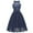 Navy, variant on Bigersell Bride Dresses for Wedding Women Vintage Princess Floral Lace Cocktail Neckline Party Aline Swing Dress Women T-Shirt Dress Style 6533, Female Short Dresses L