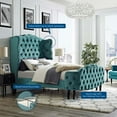 thumbnail image 7 of Modway Violette Queen Tufted Wingback Performance Velvet Platform Bed - Sea Blue, 7 of 7