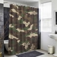 thumbnail image 6 of Xipuska Green Brown Beige Shower Curtain - Water Repellent Fabric Shower Curtains Washable, Modern Abstract Art Decorative Polyester Cloth Bathroom Curtains Modern Bath Decor 36"x72", 6 of 6