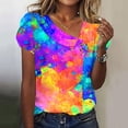 thumbnail image 2 of gbyLJF Women's T Shirts V Neck Womens Tunic Sweatshirt Sexy Tops for Women Date Night Club Running Tops Green S, 2 of 5