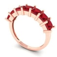 thumbnail image 2 of 2.03 ct Brilliant Princess Cut Simulated Pink Tourmaline 18K Rose Gold Eternity Band SZ 10.5, 2 of 6