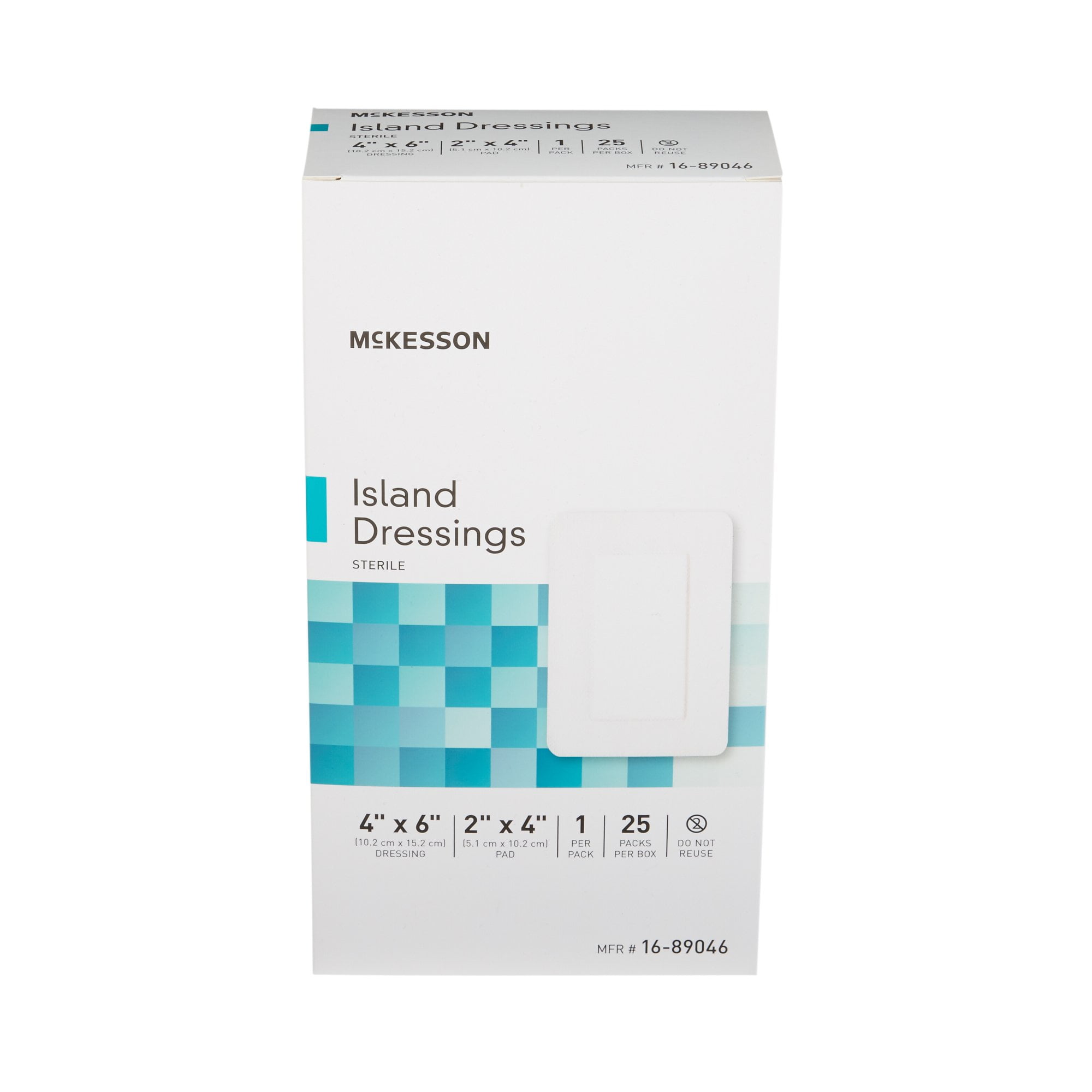 McKesson Island Dressing, Non-Adherent Gauze Pad for Wound Care, 4 in x 6 in, 25 Count, 1 Pack