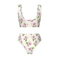 thumbnail image 6 of Rocae Tulips Flowers for Bikini Set for Women Two Piece Sexy High Swimsuits Split Crossover Bikini, 6 of 9