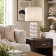 Sagebrook Home Ceramic Bubble Table Lamp for Home Decor - Accent Lighting for Living Room, Office, Bedroom, and Entryway - 23", White