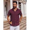 thumbnail image 4 of COOFANDY Mens Casual Business Shirts Button Up Slim Fit Short Sleeve Shirts Work Office, 4 of 6