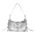 thumbnail image 1 of Bolso Hombro Retro para Mujer Cuero PU Y2K Bolso Calle Femenino Color Sólido (Plata), 1 of 9