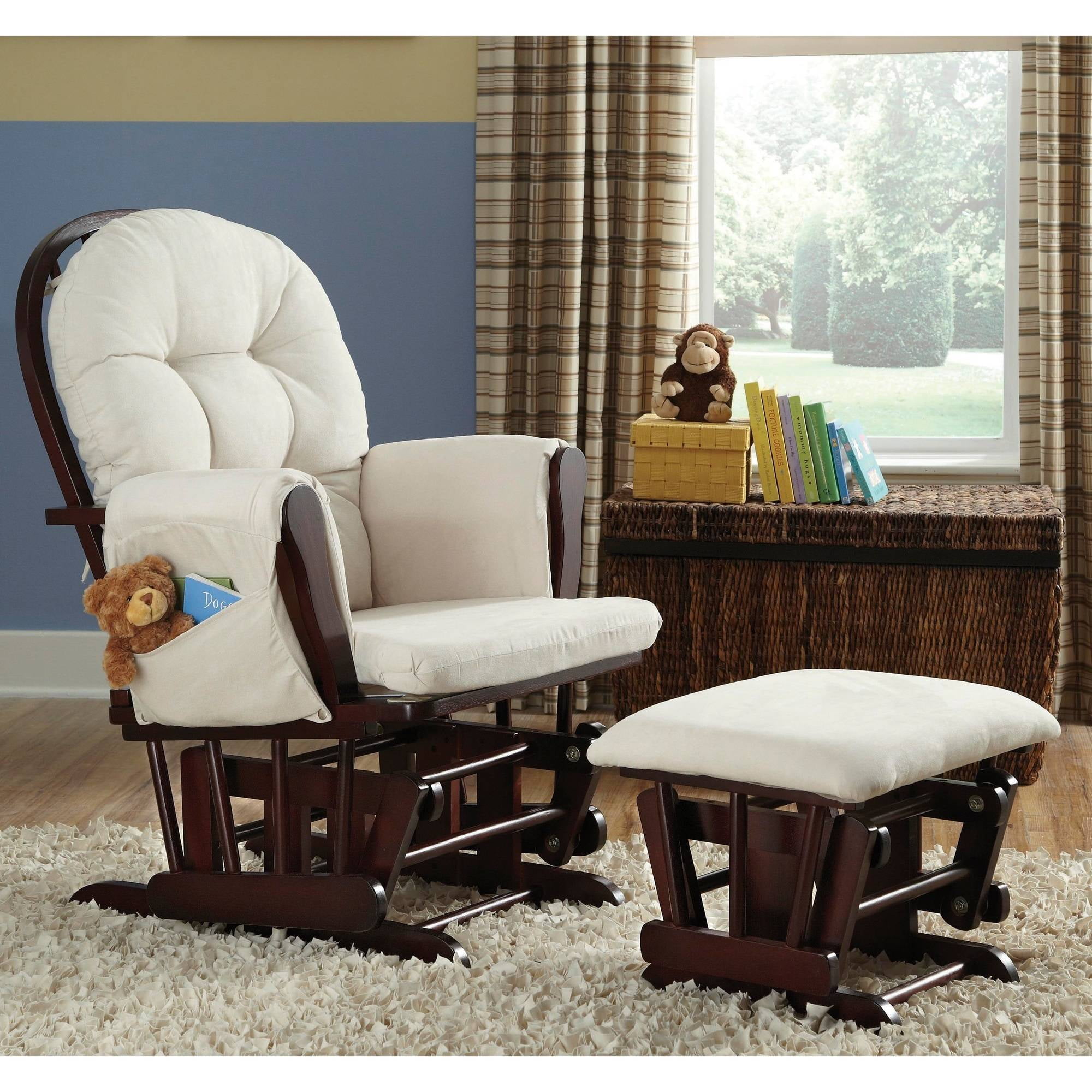 Nursery Glider Ottoman Baby Set Rocking Chair Rocking Wood ...