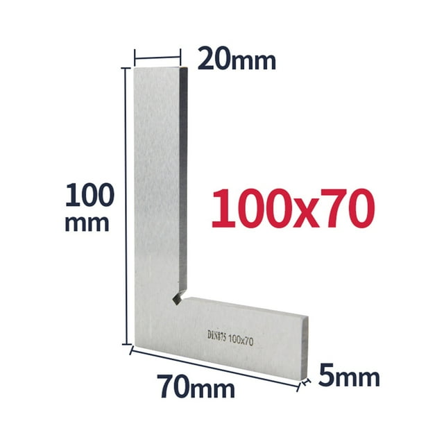 90 Degree Flat Edge Square Ruler Carpentry Square Woodworking Tools Metal Angle Measuring Tool Multi Try Square Gauge Set-Square ,Easy to Use