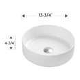 thumbnail image 3 of DAX Ceramic Round Bathroom Vessel Basin, 14", Glossy White, 3 of 4