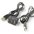 thumbnail image 1 of 150CM Car Dash Flush Mount 2 USB Port Panel Auto Boat Dual USB-TAPYC Extension Cable Adapter for, 1 of 5