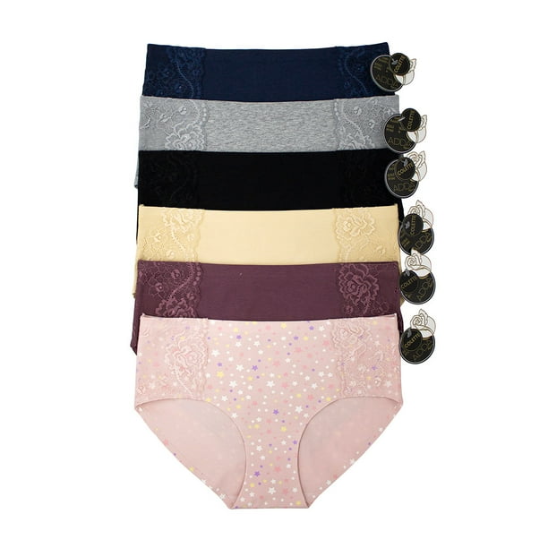 Paquete de Pantaletas Adda Lingerie Modelo Colette de Algodon sin costuras Corte completo Walmart en linea