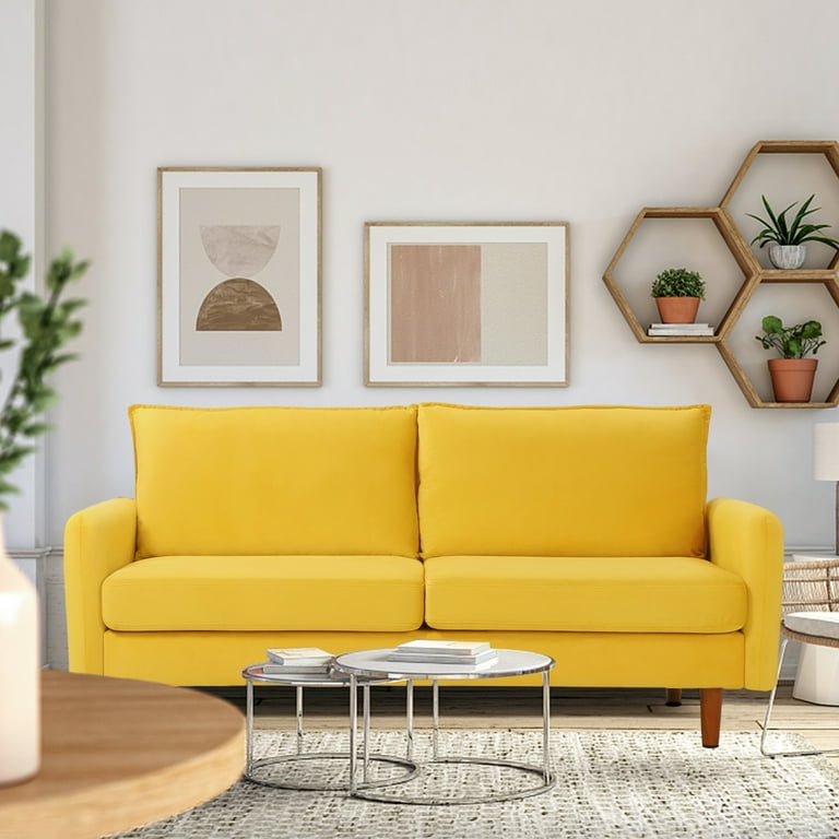 Kowilk Velvet Loveseat Sofa 69 Mid Century Modern Small Love