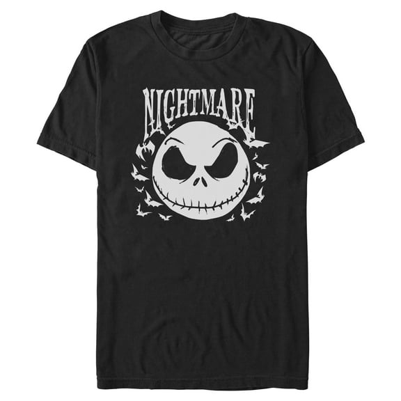 Mens The Nightmare Before Christmas Jack Skellington Horror Bats T Shirt